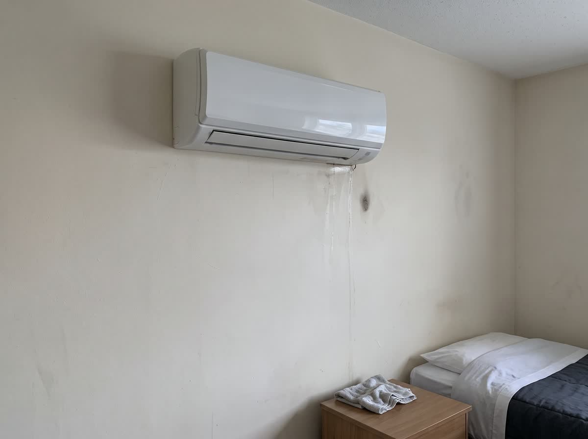 Minisplit de la habitación 401 después de la orden: filtro lavado, drenaje libre y prueba de temperatura